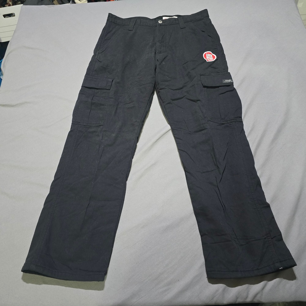 Wrangler Cargo Pants Men 32x30 Black Fleece Lined Relaxed Fit 112359658